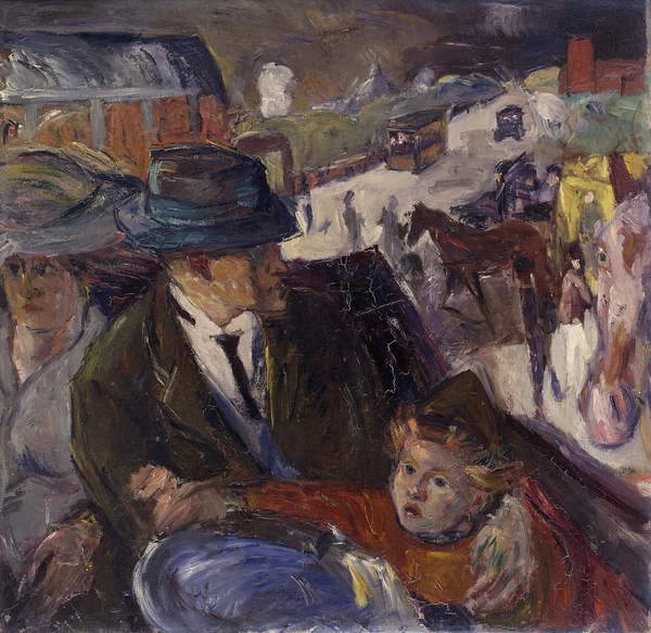 In auto, 1914